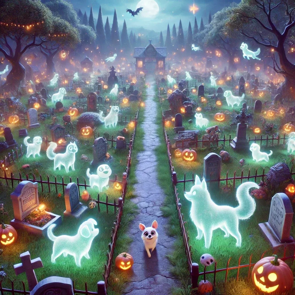 Illustration of three children on a Halloween adventure in the Tuscan hills.